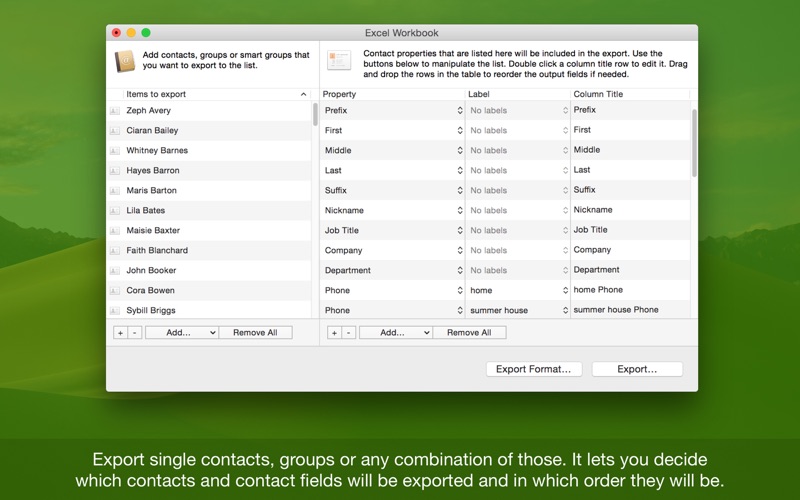 Screenshot #2 for Exporter for Contacts