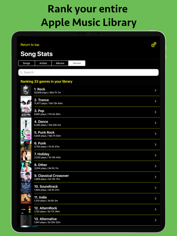 Screenshot #4 pour Song Stats for Apple Music