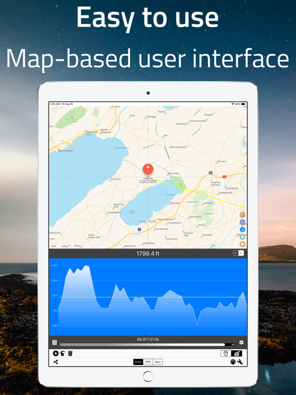 Elevation - Altimeter Map iPad screenshot 7 - Navigation app