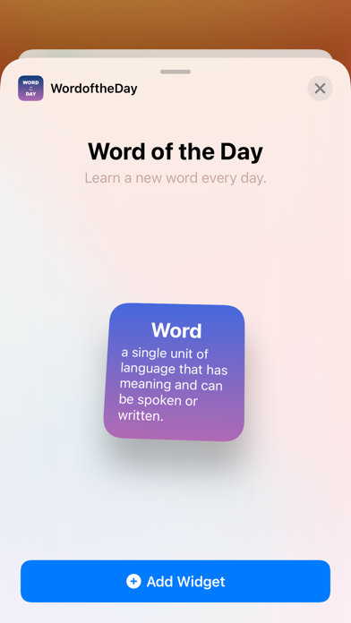 Word of the Day: Widget Screenshot