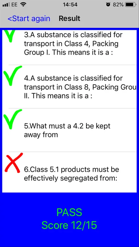 ADR Quiz Dangerous Goods screenshot 6 of 8