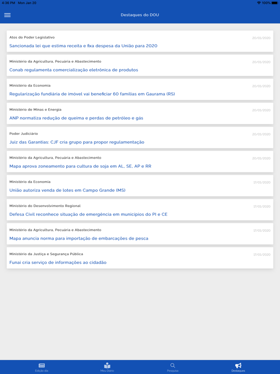 Diário Oficial da União (DOU) iPad screenshot