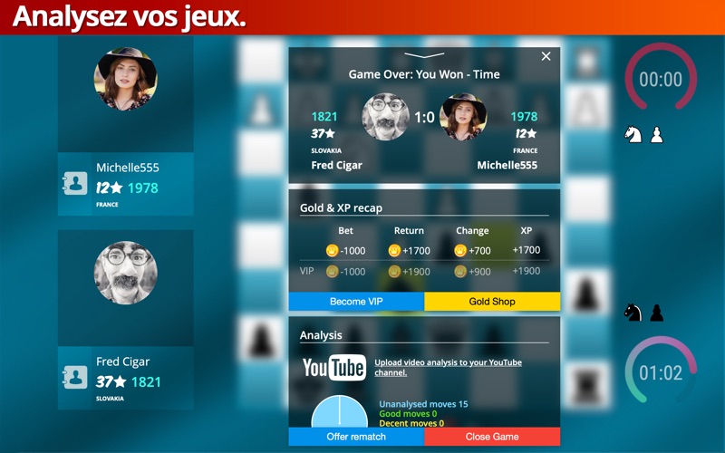 Screenshot #3 pour Echecs en ligne +