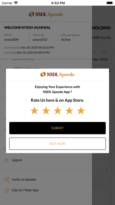 NSDL Speede App Screenshot