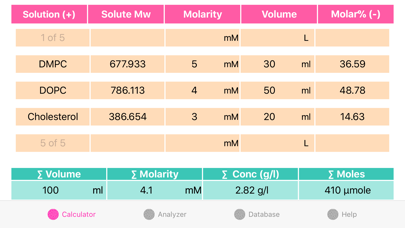 Screenshot #1 pour Liposome Calculator