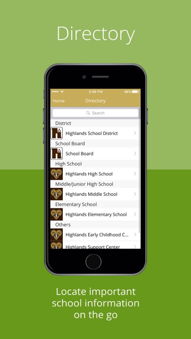 Highlands School District Screenshot