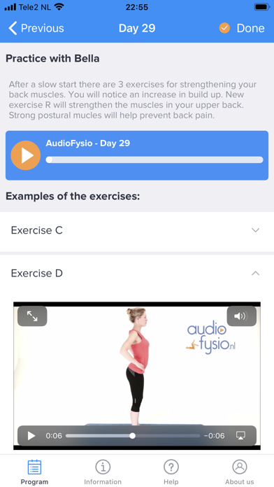 AudioFysio Lower Back Pain App Screenshot