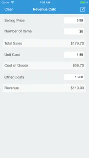 revenue calc iphone screenshot 1