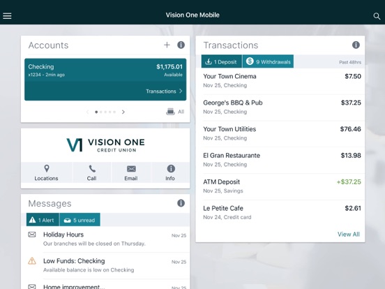 Vision One Mobile iPad screenshot 1 - Finance app