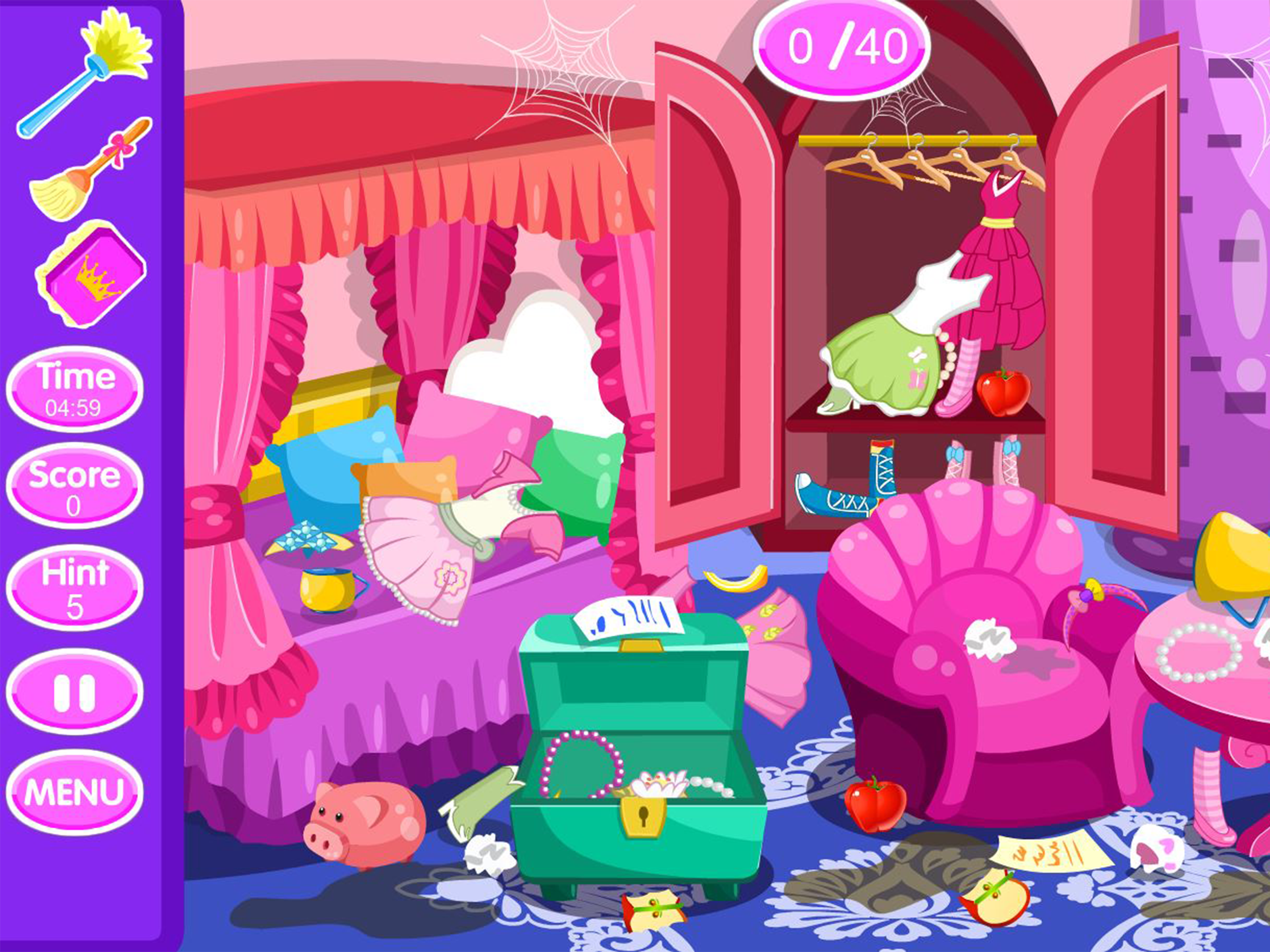 Princess room cleanup games