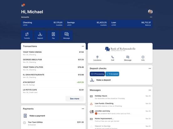 Bank of Richmondville iPad screenshot 3 - Finance app