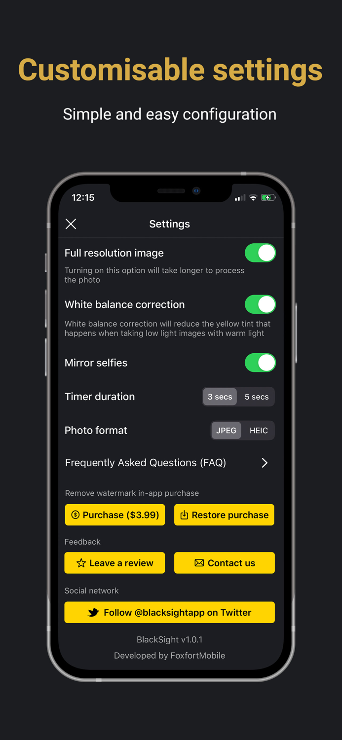 BlackSight Night mode camera