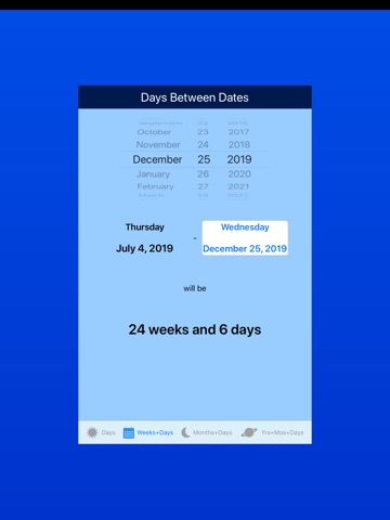 Days between Dates iPad screenshot