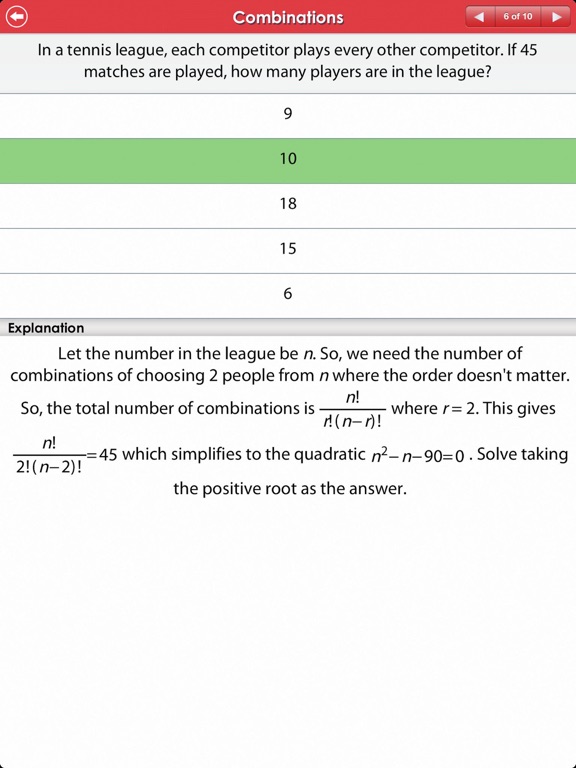 ACT Math : Data Analysis Lite iPad screenshot 4 - Education app