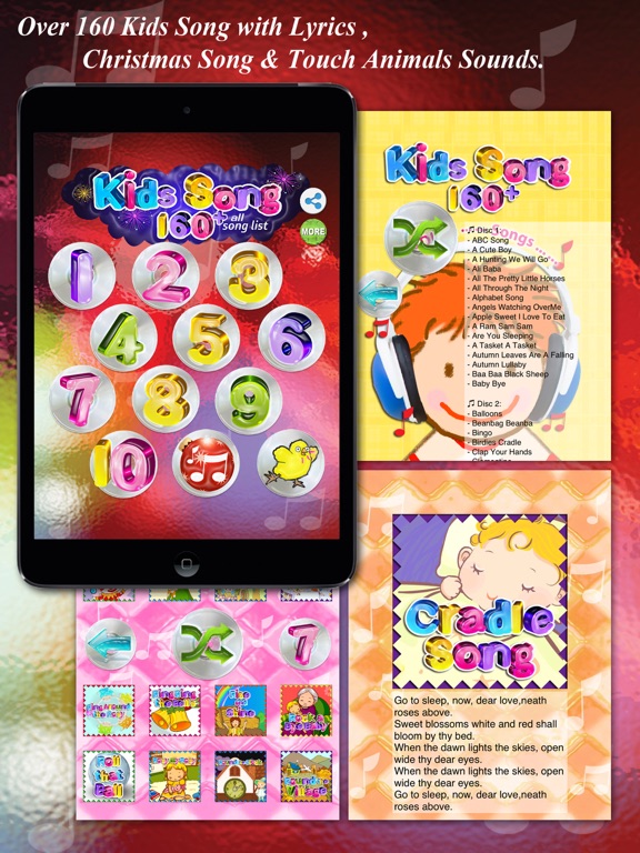 Kids Song 160+ Songs & Lyrics iPad screenshot