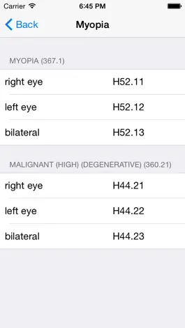 Game screenshot ICD-10 Reference for Optometry hack