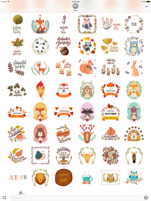 Autumn Love - Greetings Pack iPad screenshot 4 - Stickers app