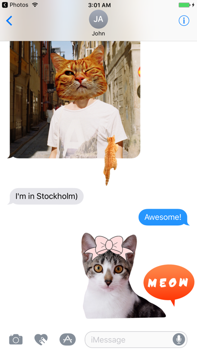 Screenshot #1 pour Cat Stickers for iMessage