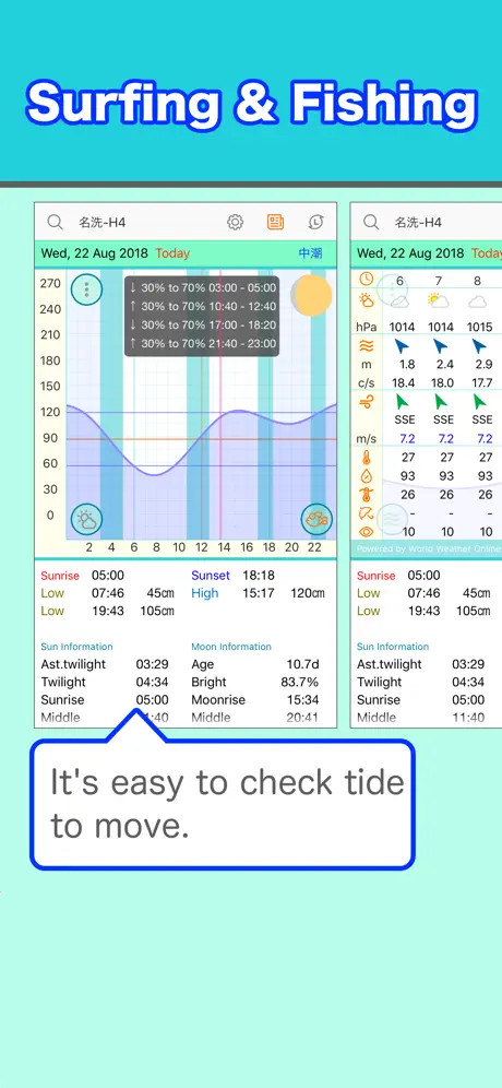 Tide and Weather - SurfTideΔ