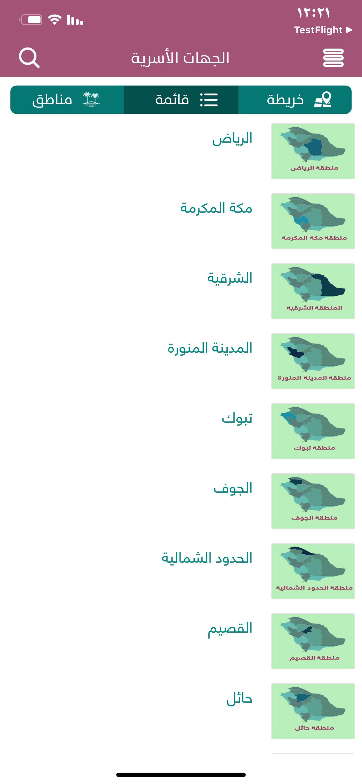 خارطة الجهات الأسرية