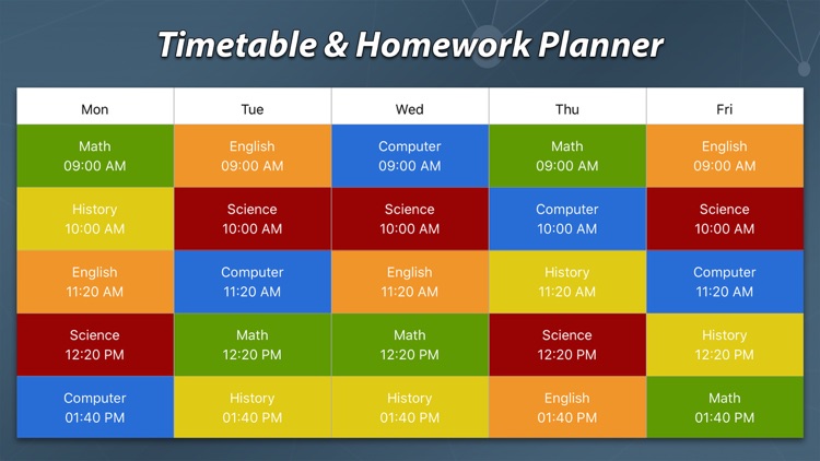 Timetable & Homework Planner