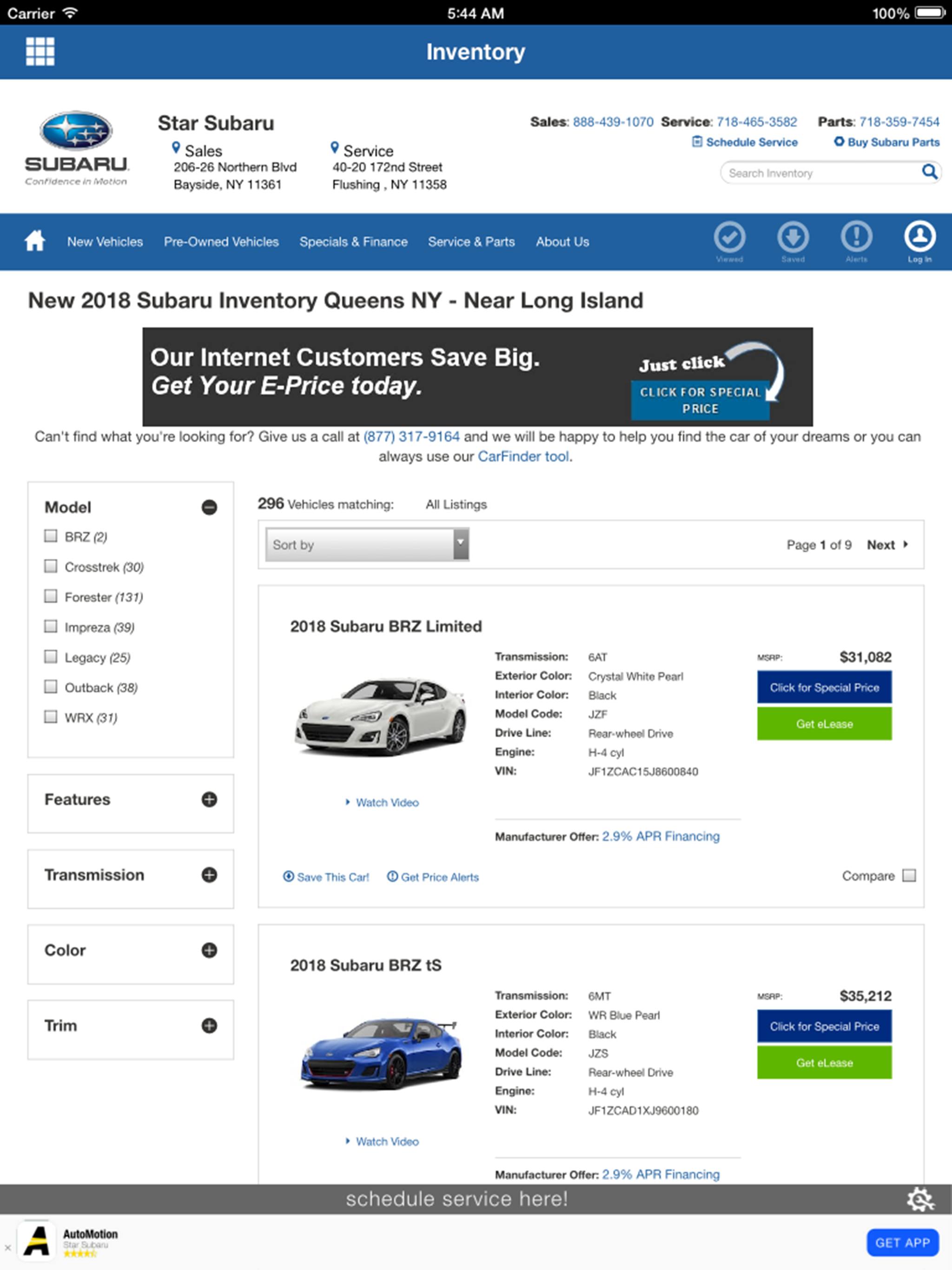 Star Subaru of Bayside screenshot 9