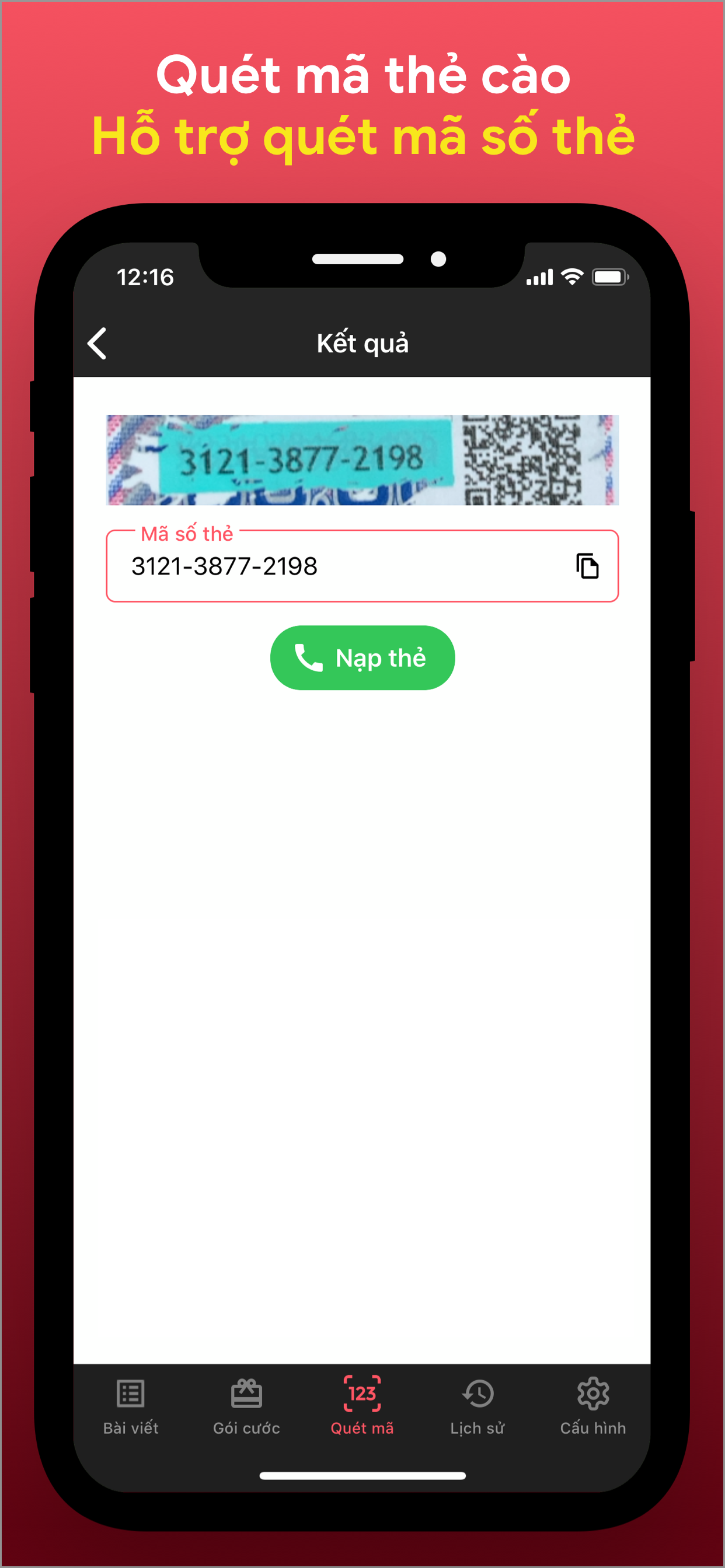 Nạp thẻ cào - Mã QR
