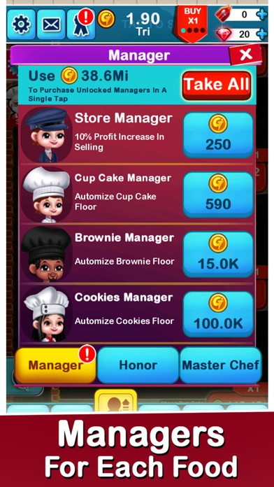 Screenshot #3 pour Idle Food Factory Clicker Game