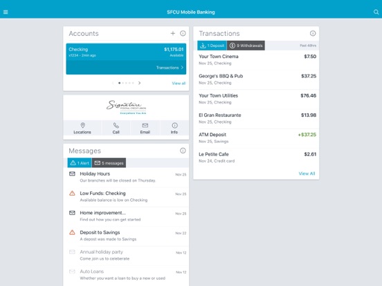 SFCU Mobile Banking iPad screenshot 1 - Finance app