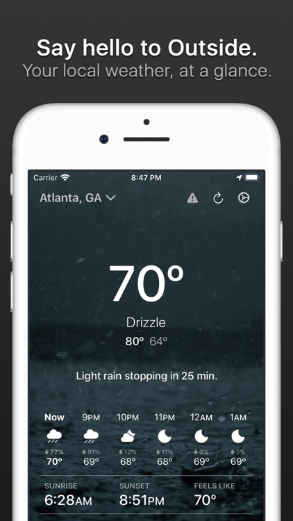 Outside - weather at a glance