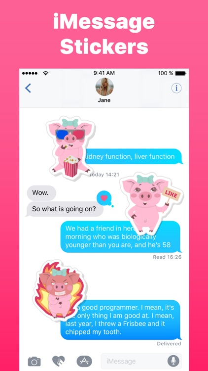 Pig is Big & wear Wig stickers
