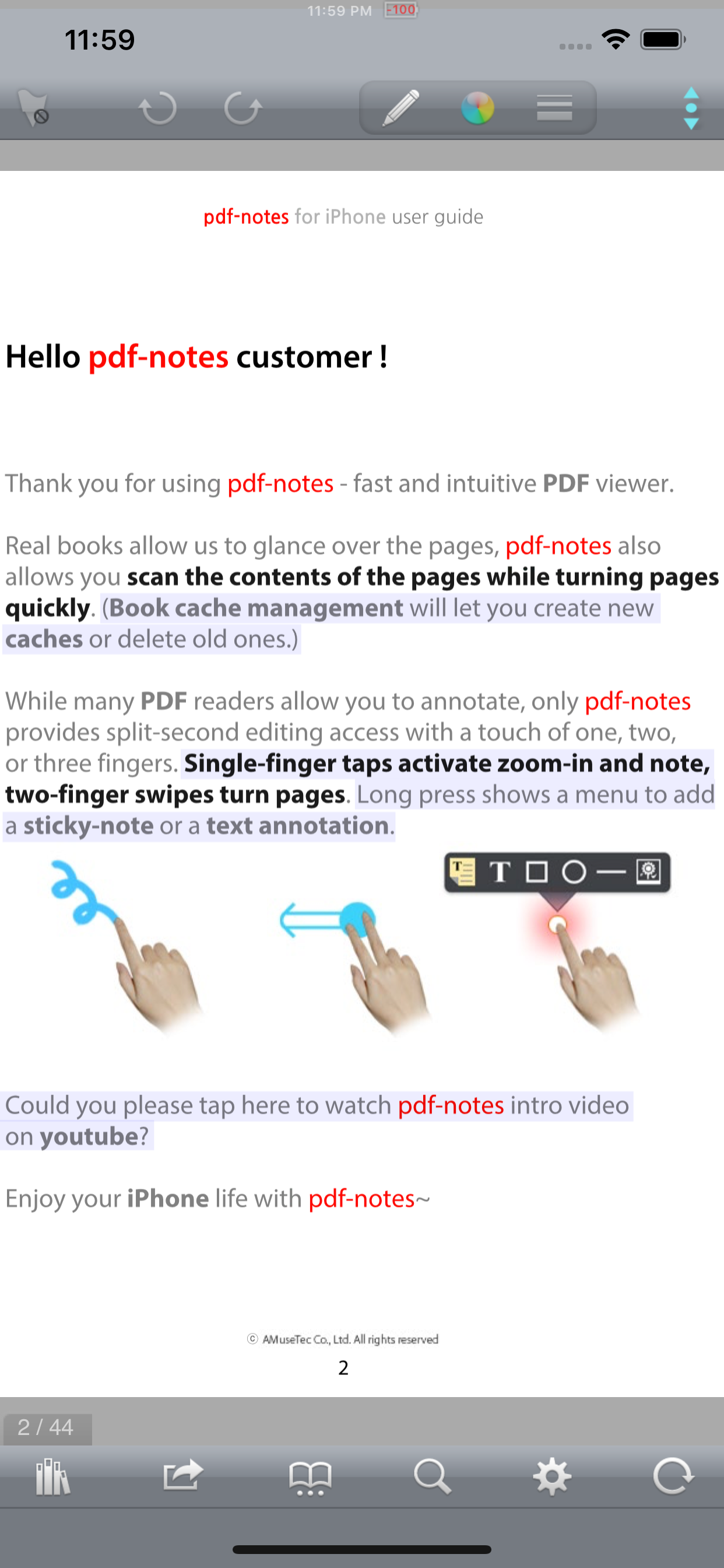 pdf-notes for iPhone