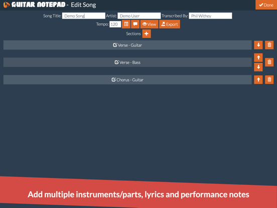 Guitar Notepad - Tab Editor iPad app afbeelding 2