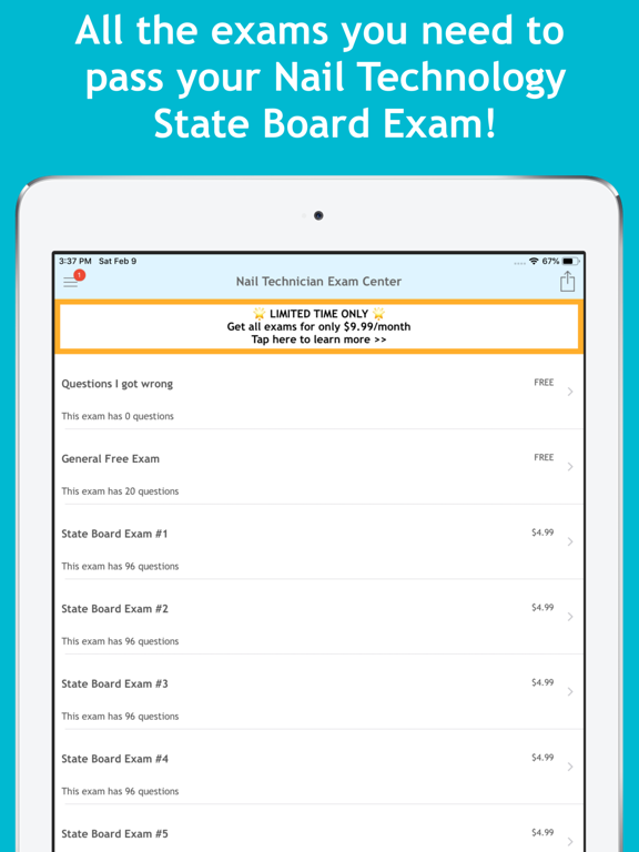 Nail Technician Exam Center iPad screenshot 4 - Education app