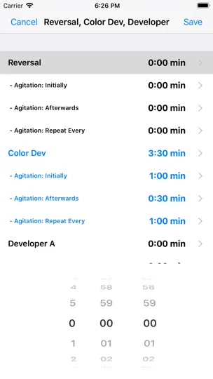Captura de pantalla de Darkroom Lab Timer en iPhone 5