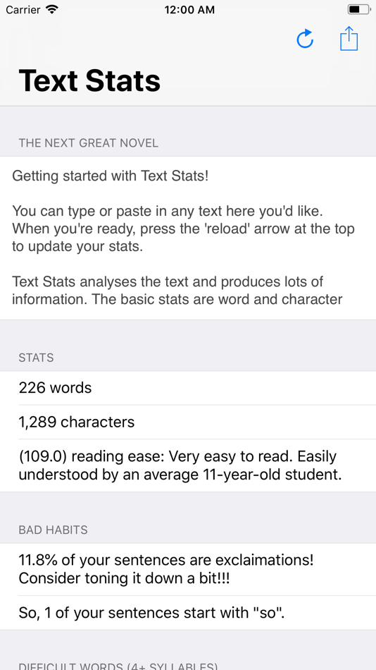 #1. Text Stats (iOS) 来自: (optional.is)