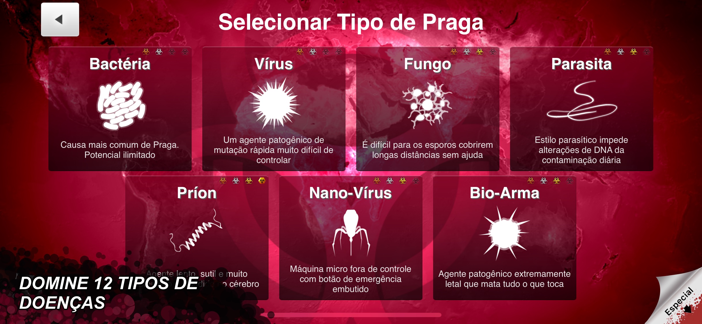 Screenshot do app Plague Inc.