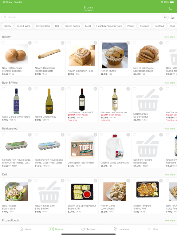 New Pi Co-op Cart iPad screenshot 1 - Shopping app
