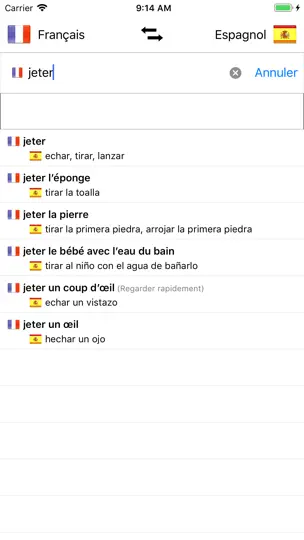 Capture d'écran de Espagnol-Français sur iPhone 5