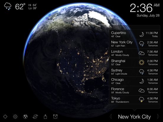 Living Earth - Clock & Weather iPad app afbeelding 4