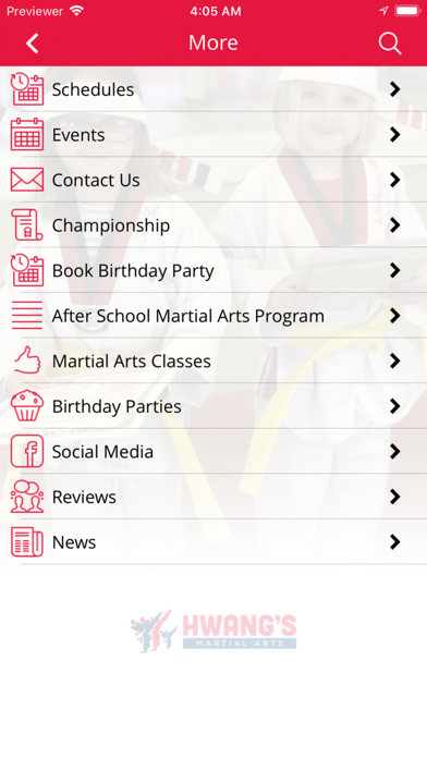 Hwang's Martial Arts iPhone screenshot 3 - Health & Fitness app