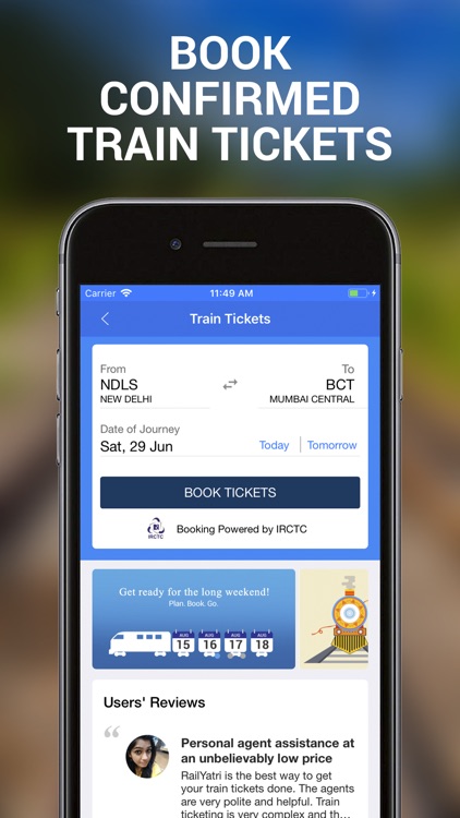 IRCTC Train Booking- RailYatri