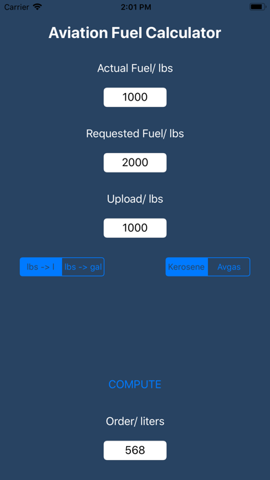 Screenshot #3 pour Aviation Fuel Calculator