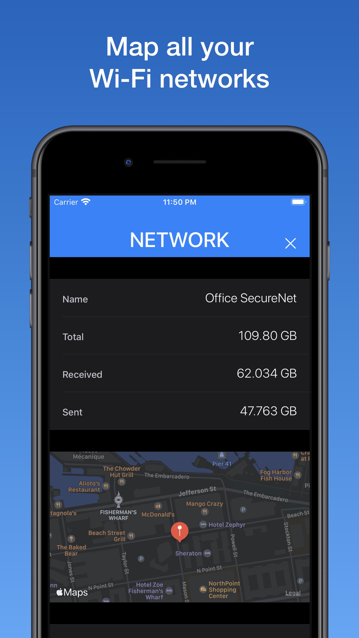 Screenshot do app WifiMan from DataMan