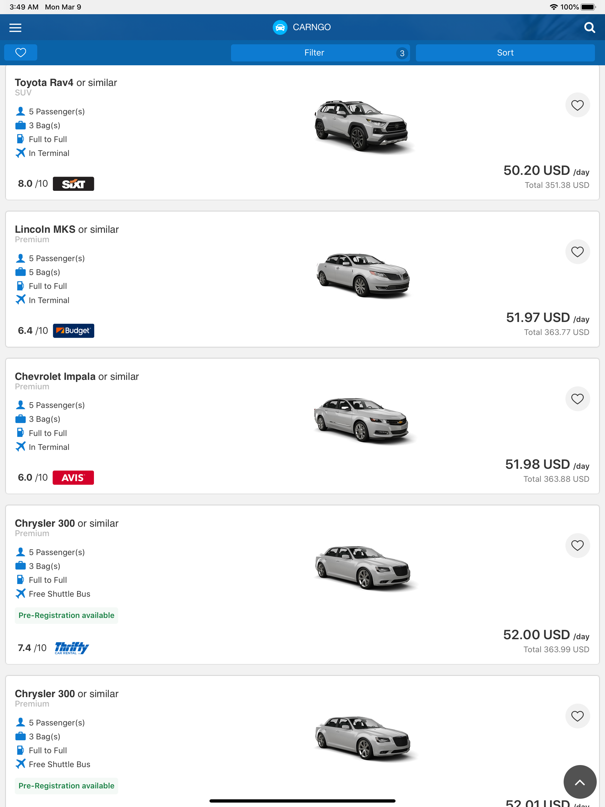 Car Rental Carngo car hire App