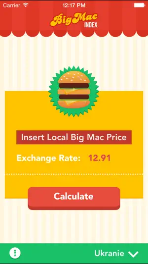 Big Mac Index App screenshot 1
