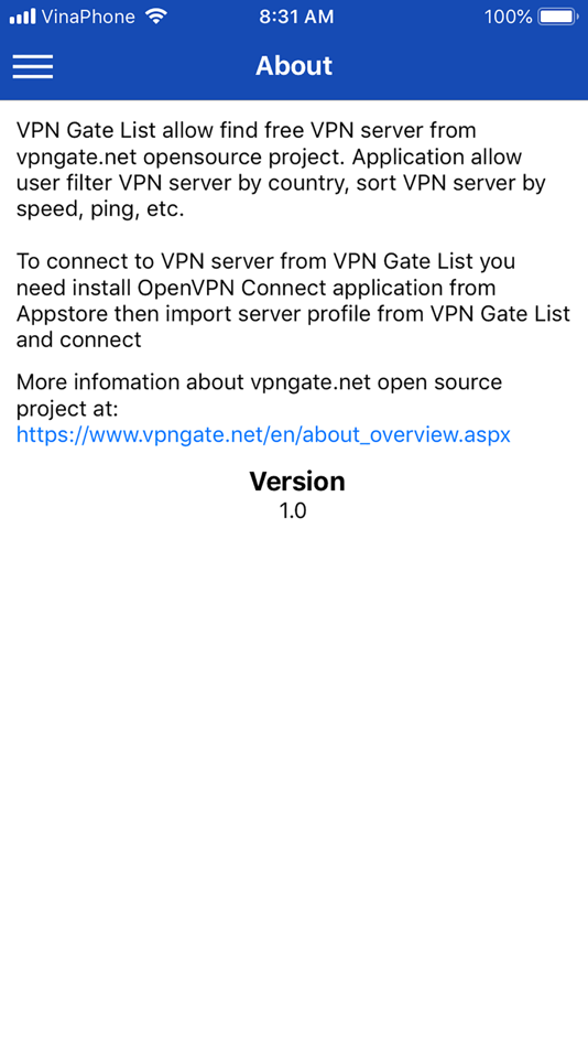 #8. VPN Gate List (iOS) By: Hoang Nguyen Dong