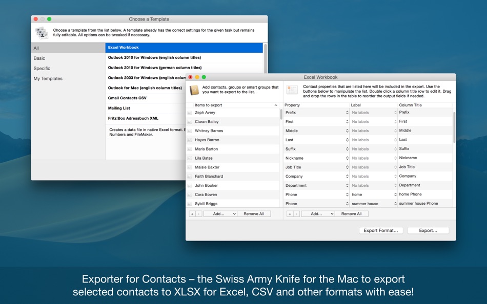 Exporter for Contacts - 1.13.3 - (macOS)