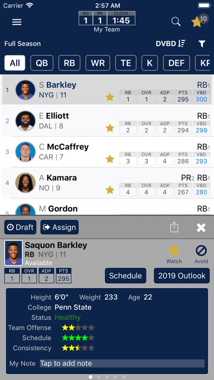 Fantasy Football Cheatsheet