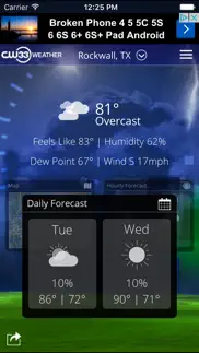 cw33 dallas texas weather iphone screenshot 1